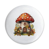 Mushroom House Pinback Button, Whimsical Cottagecore Aesthetic, Fantasycore Button Badge, Nature Inspired Accessories, Toadstool Home Decor - Tawshia